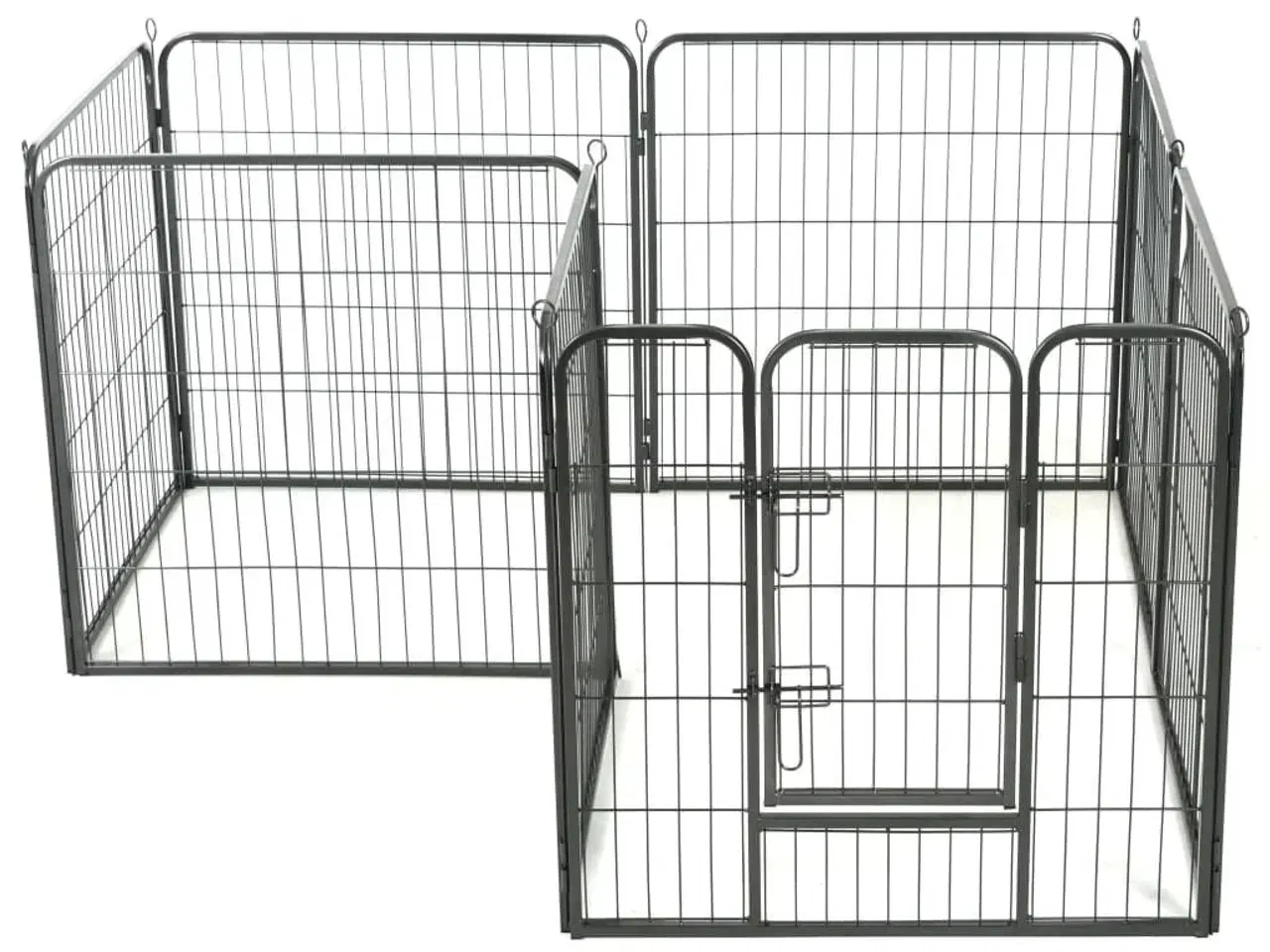 Billede 4 - Løbegård til hunde 8 paneler stål 80 x 80 sort