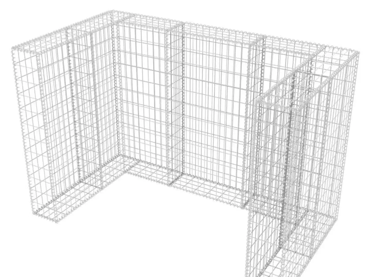 Billede 5 - Gabion-afskærmning til 2 affaldsbeholdere 180x100x120 cm stål