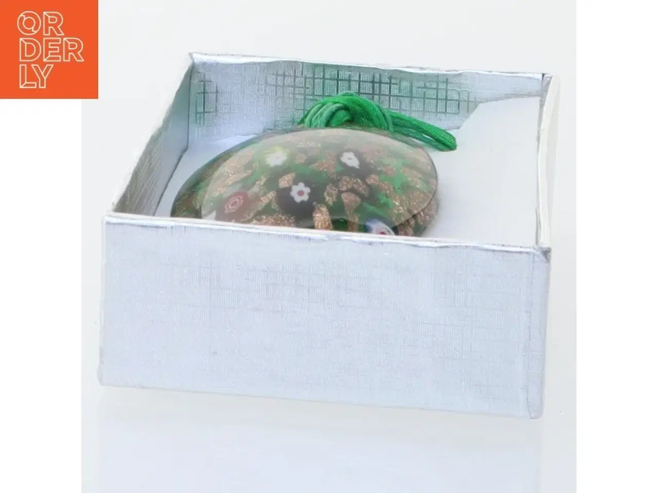 Billede 2 - Halskæde med håndlavet italiensk glassmykke (str. Kasse 9 x 6 cm)