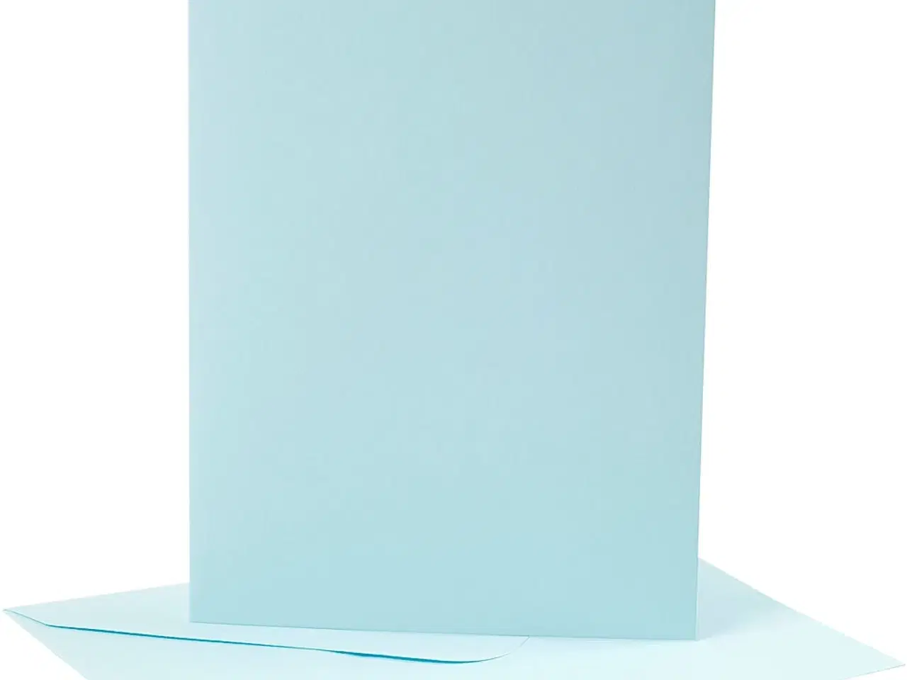 Billede 1 - Kort og kuverter, kort str. 12,7x17,8 cm, kuvert str. 13,3x18,5 cm, 220 g, lys blå, 4sæt/ 1 pk.