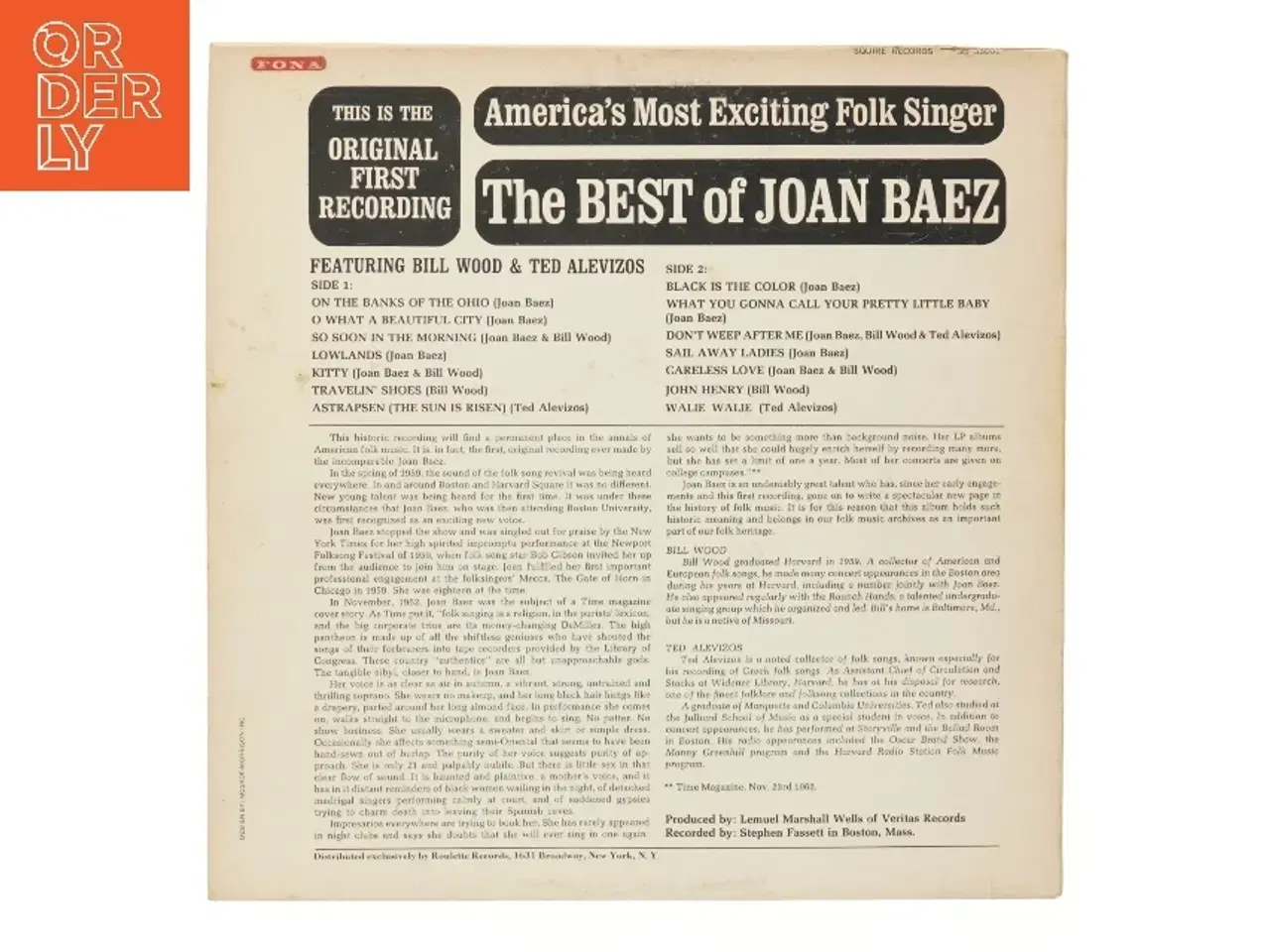 Billede 2 - The Best of Joan Baez LP fra Squire Records