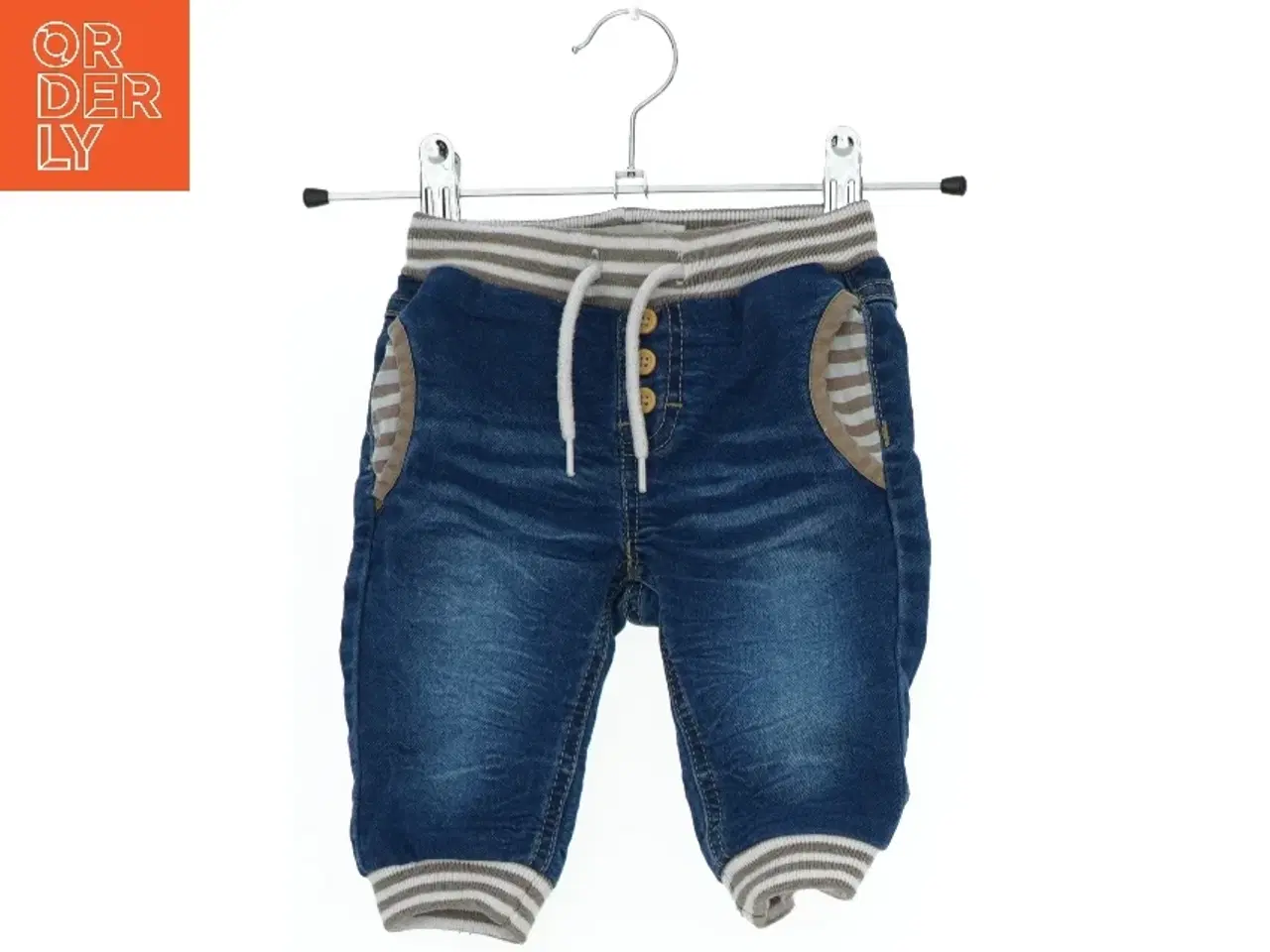 Billede 1 - Blå babybukser med stribede detaljer fra Name It (str. 62)