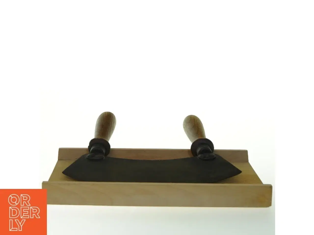 Billede 3 - Gamle urtekniv med skærebræt (str. Længde af blad. 25,5 cm)