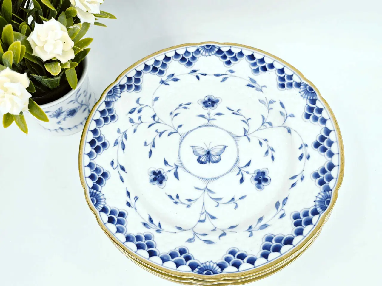 Billede 9 - Dickens Sommerfugl Frokosttallerken Porcelæn 