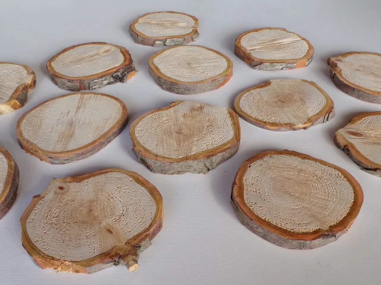 Billede 2 - NYE Thuja Træskiver med bark 11-11,5 cm 
