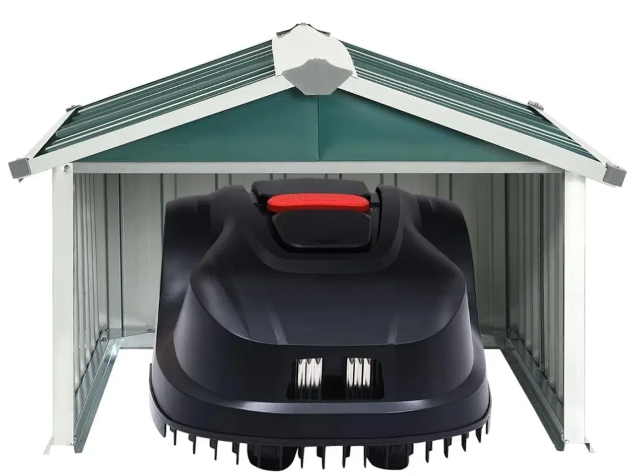 Billede 3 - Garage til robotplæneklipper 92x97x63 cm galvaniseret stål grøn