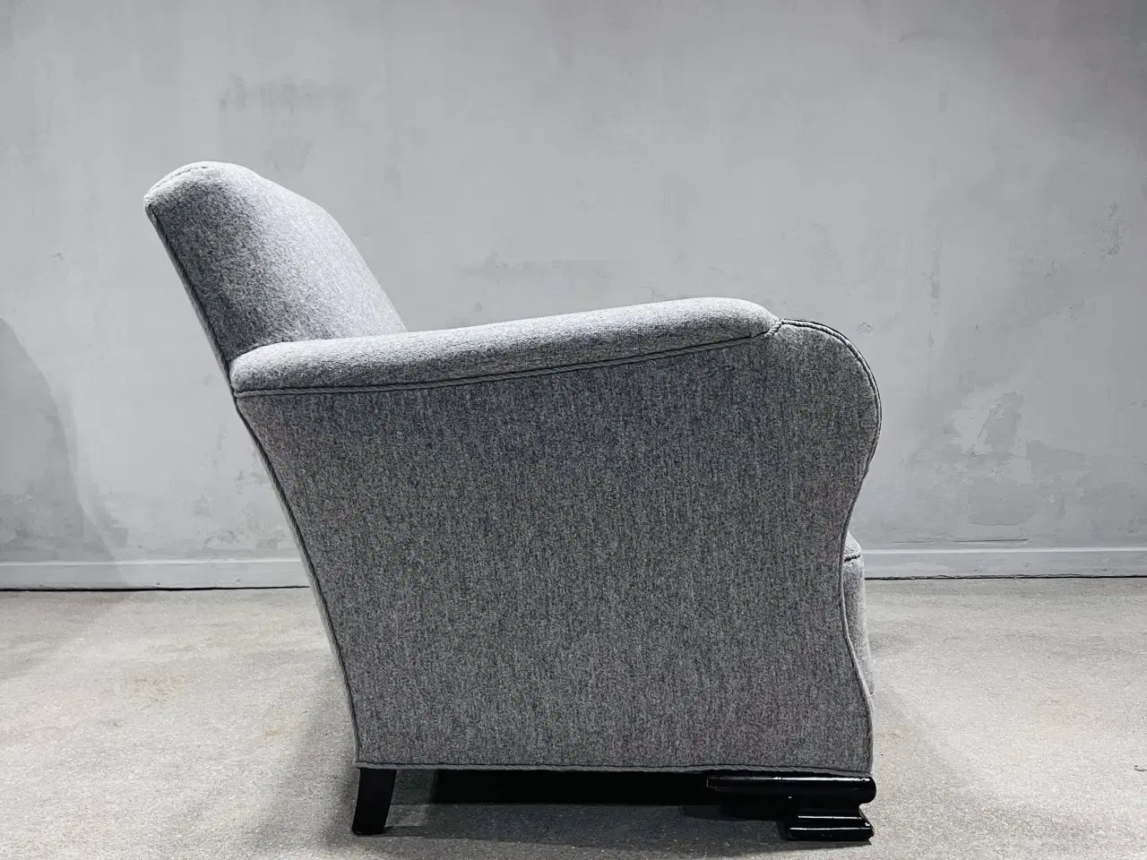 Billede 5 - Art Deco-lænestol, 1930', nyrestaureret, lys grå