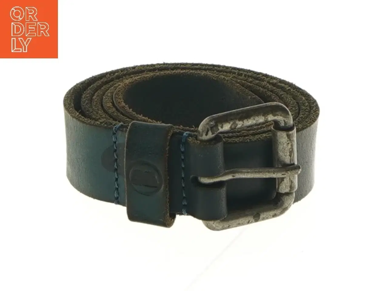 Billede 1 - Sort læderbælte med metalspænde (str. 112 cm)