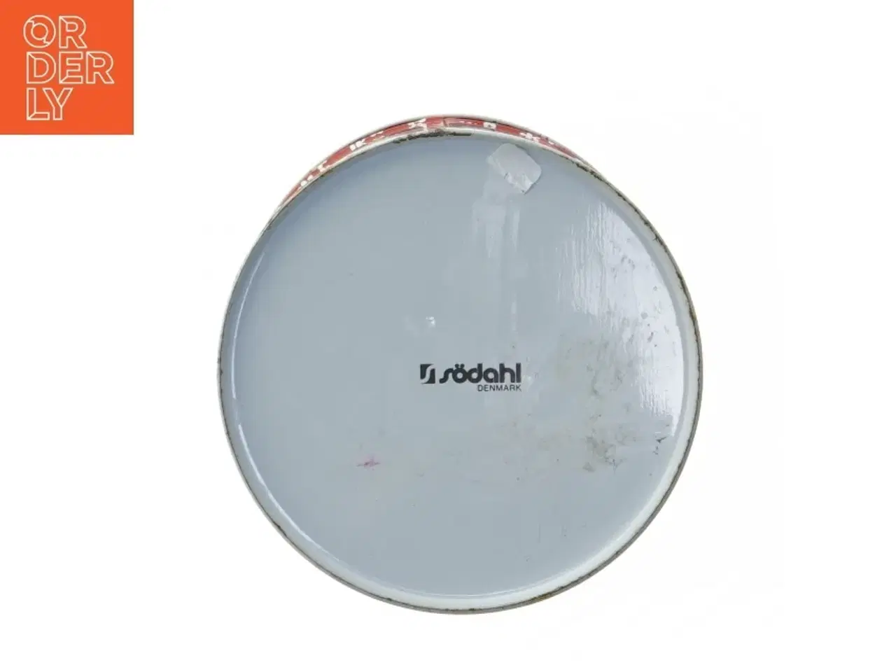 Billede 2 - Vintage Rund rød Forglemmigej blomstret metaldåse fra Sdahl (str. Ø. elve , 5 cm. længde. 17 cm)