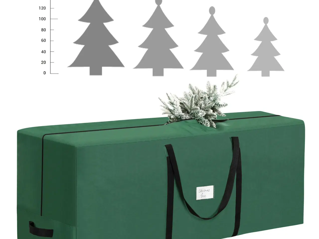 Billede 2 - Juletræ opbevaringstaske 150 × 55 × 62 cm, til træ op til 270 cm, grøn