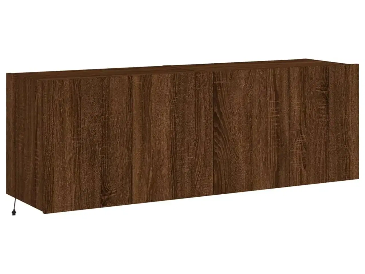 Billede 3 - Væghængte tv-borde 2 stk. med LED-lys 60x35x41 cm brunt egetræ