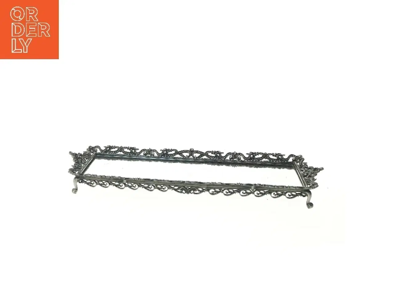 Billede 3 - Dekorativt spejl på bakke (str. 45x19 cm)