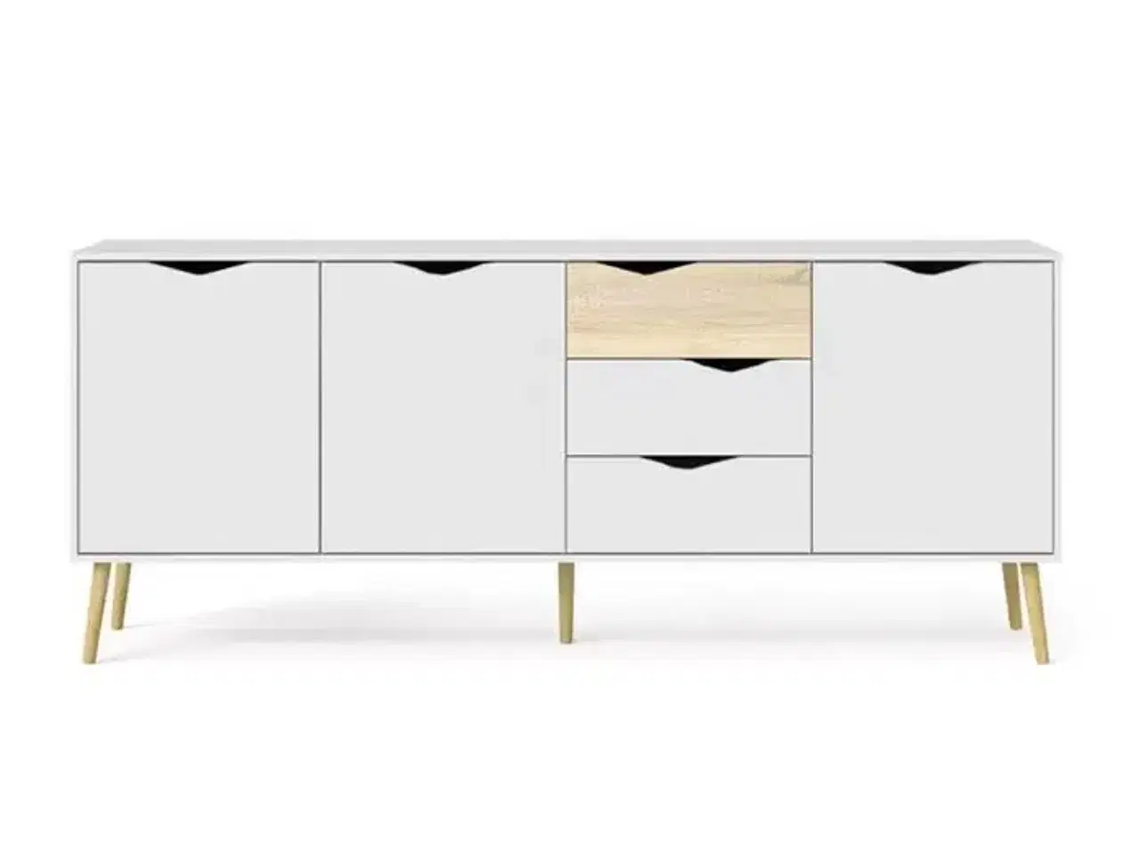 Billede 2 - Skænk i hvid med eg