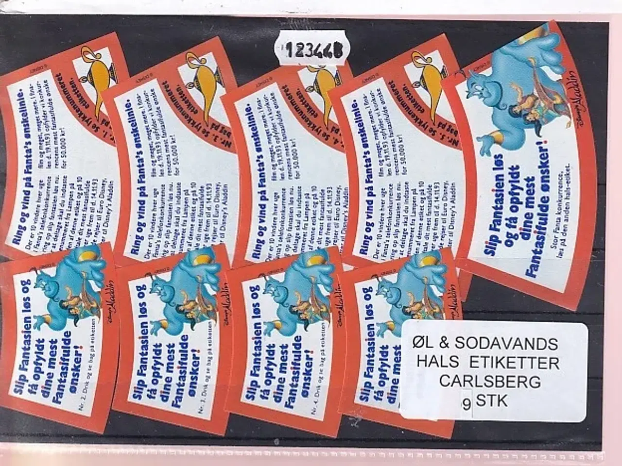 Billede 1 - Øl og Sodavands Hals Etiketter - Carlsberg - 9 Stk.