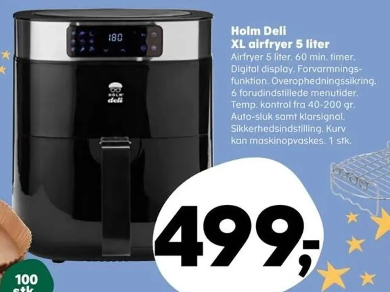 Billede 7 - HOLMs deli XL airfryer. 5 liter.