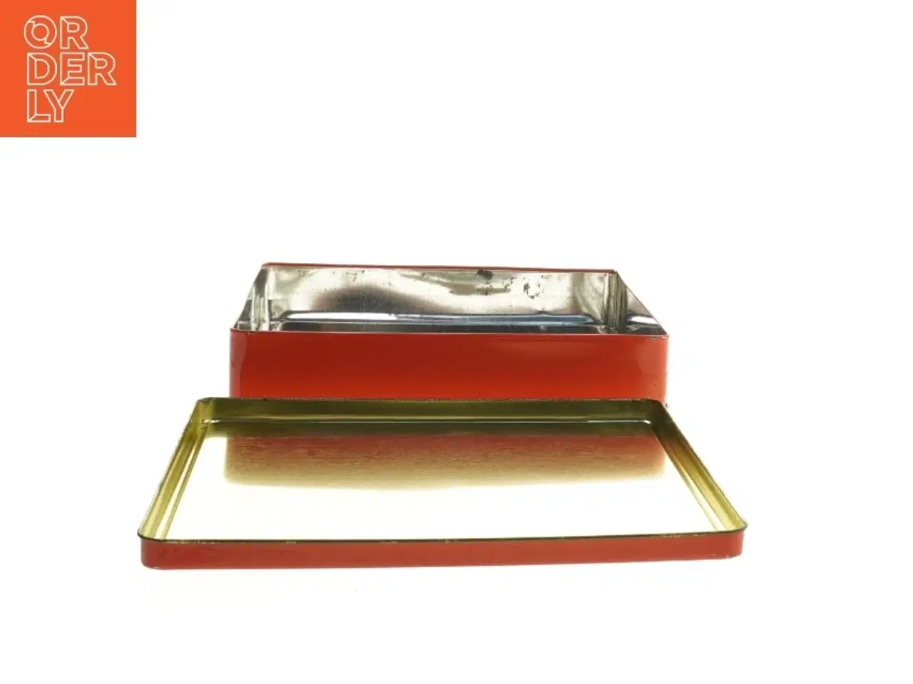 Billede 2 - Metalæske med sejlskibsmotiv (str. 20,5x17 cm)