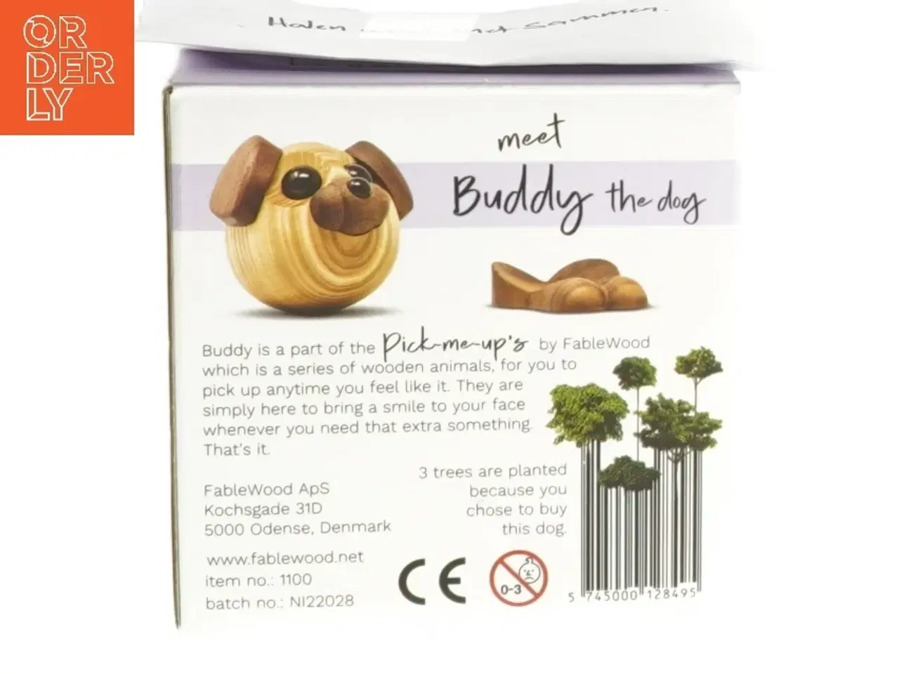 Billede 3 - Dekorativt træfiguras af Buddy hunden fra FableWood (str. 8 cm)