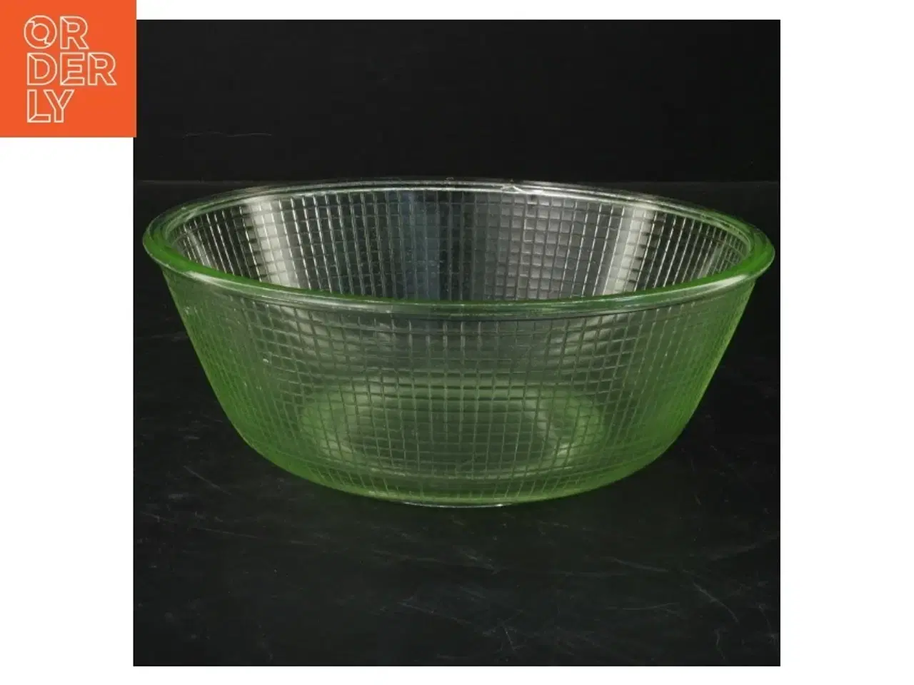 Billede 1 - Retro grøn glas skål (str. 19 cm)