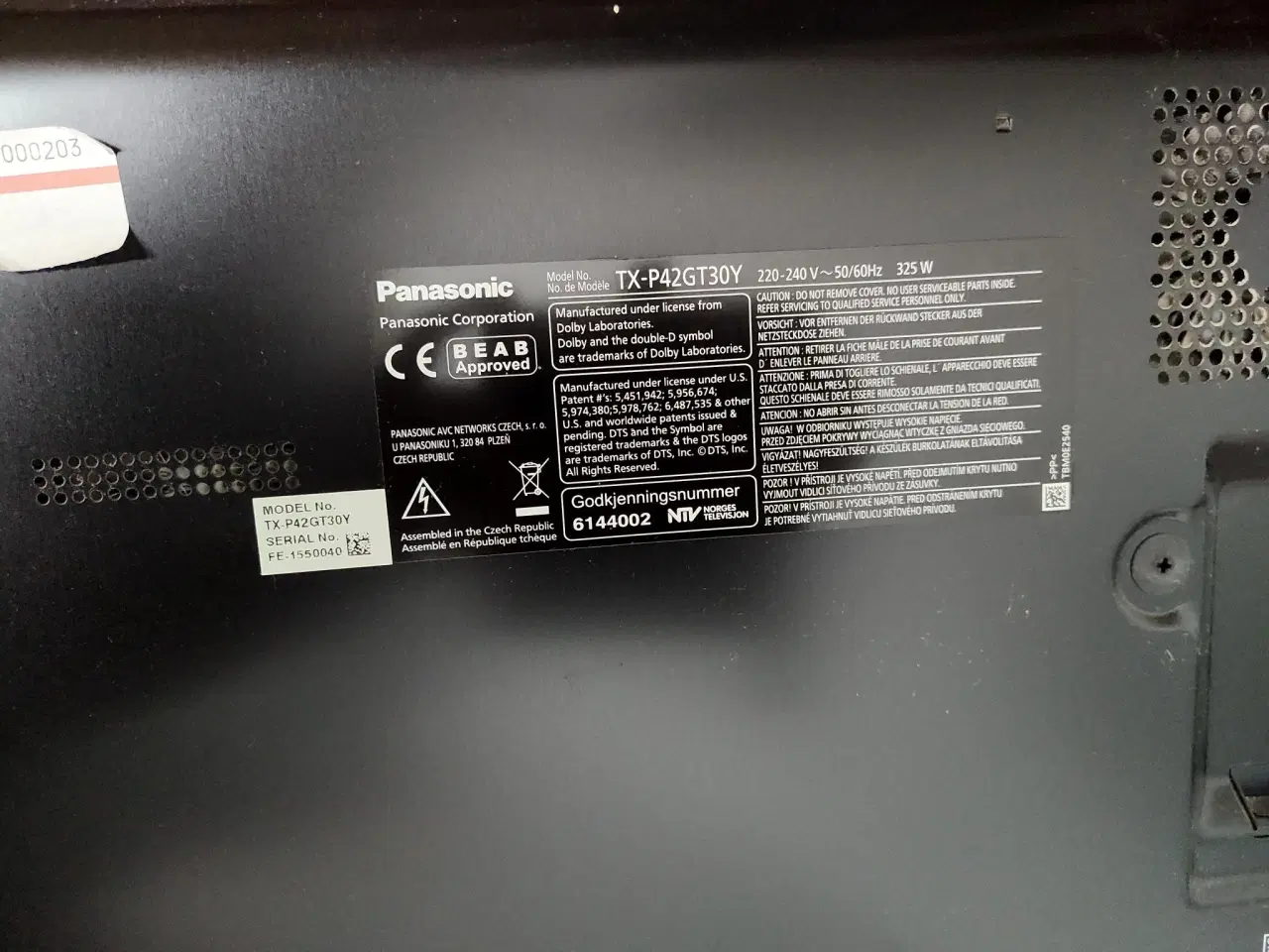 Billede 3 - Panasonic Viera Plasma TV