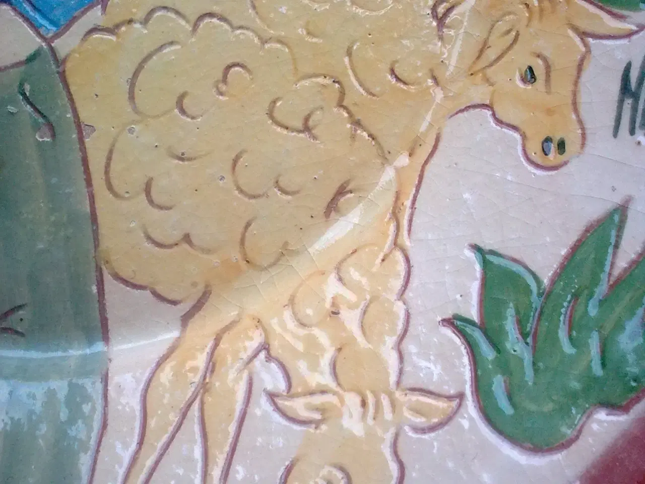 Billede 2 - Keramik fad med får PLANTE underskål