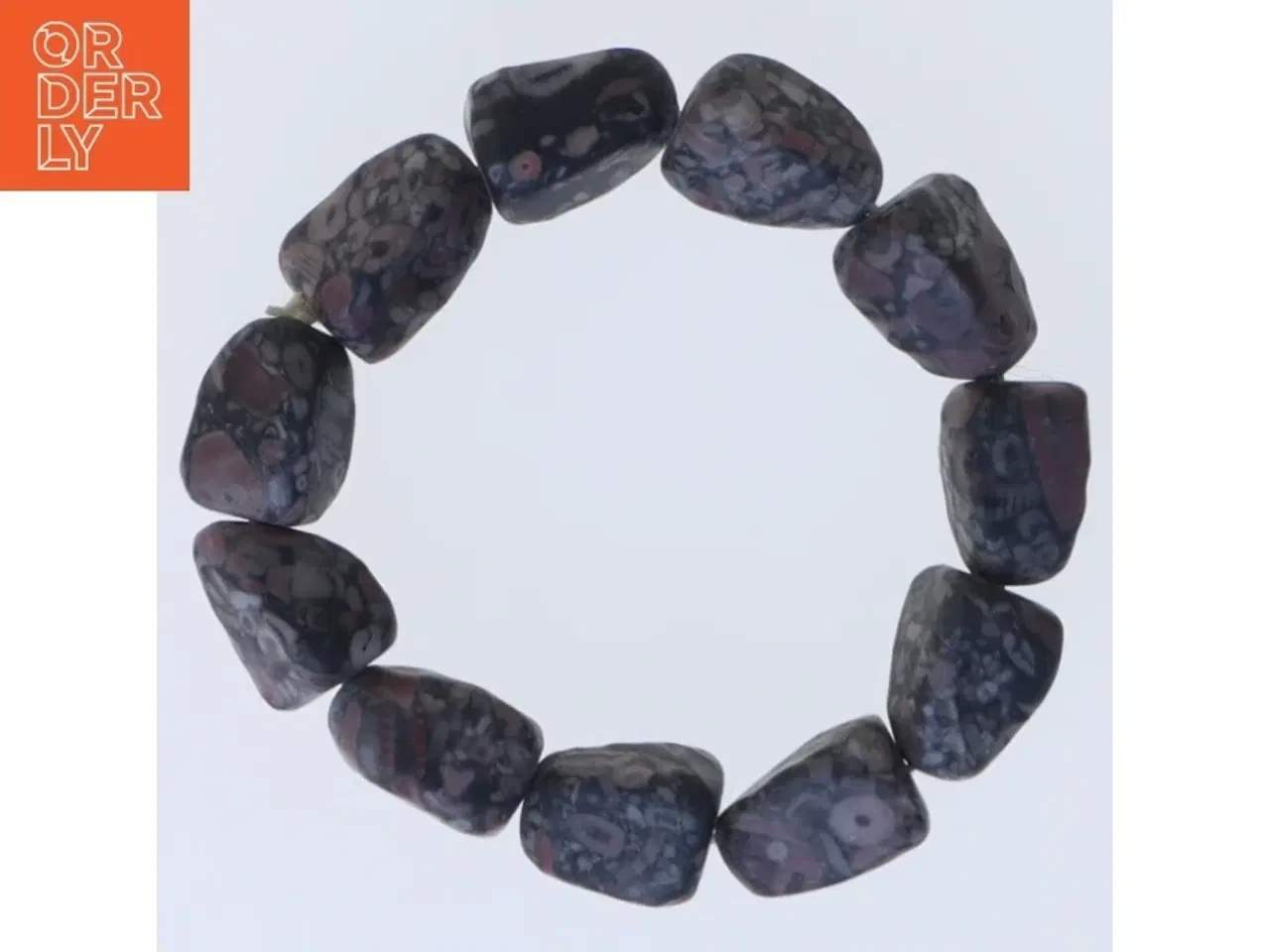 Billede 1 - Armbånd med polerede sten (str. Ø 7 cm)