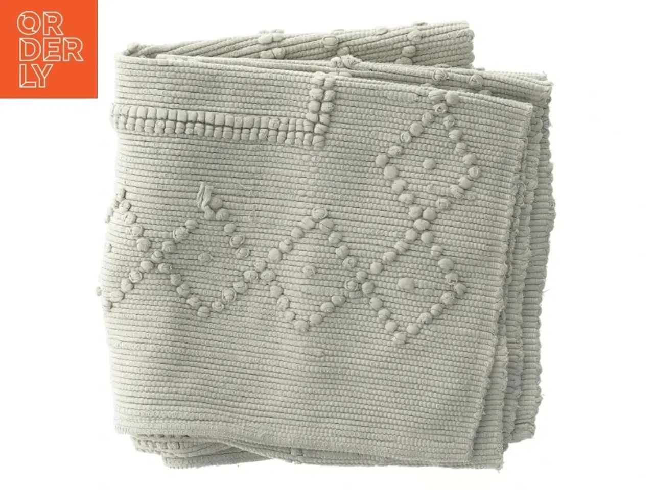 Billede 1 - Grå hvid kludetæppe / bademåtte (str. 61x124 cm)