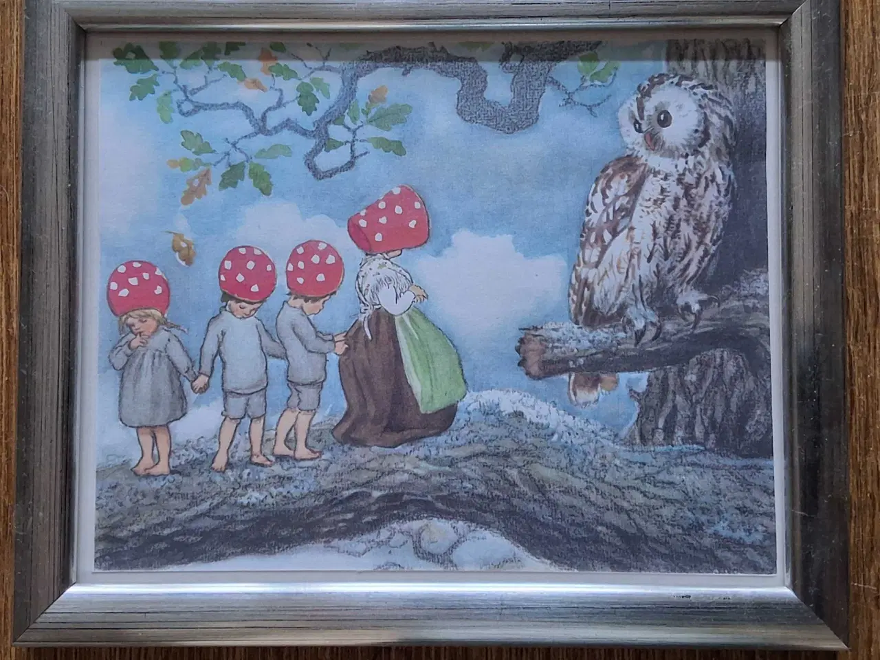 Billede 1 - Billedramme 22x18 cm. Ny, med "De smaa Skovnisser