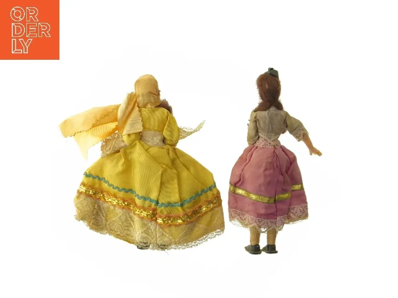 Billede 4 - To dukker med farverige kjoler (str. 18 cm)