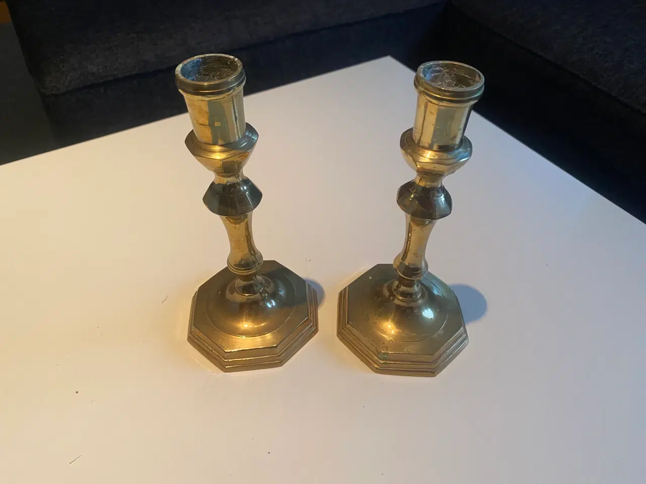 Billede 3 - Par, Engelske Lysestager, Messing, 17cm.