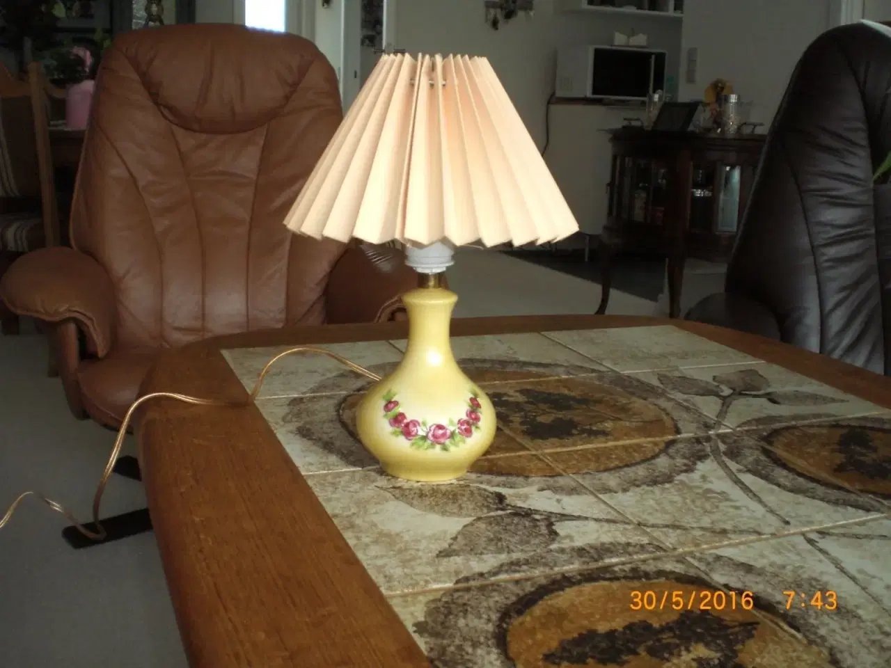 Billede 1 - håndmalet bordlampe