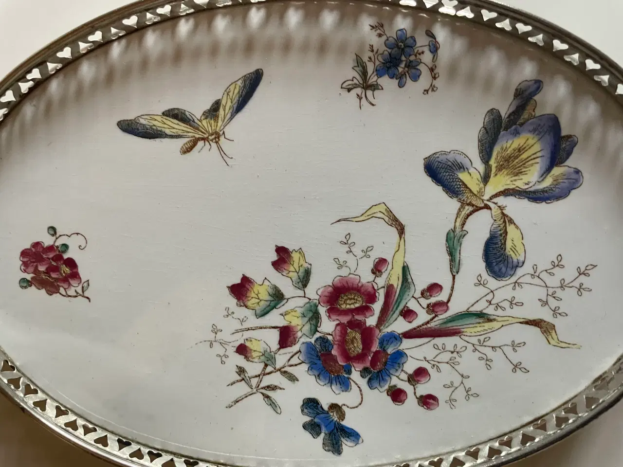 Billede 2 - Serveringsbakke med porcelænsindsats