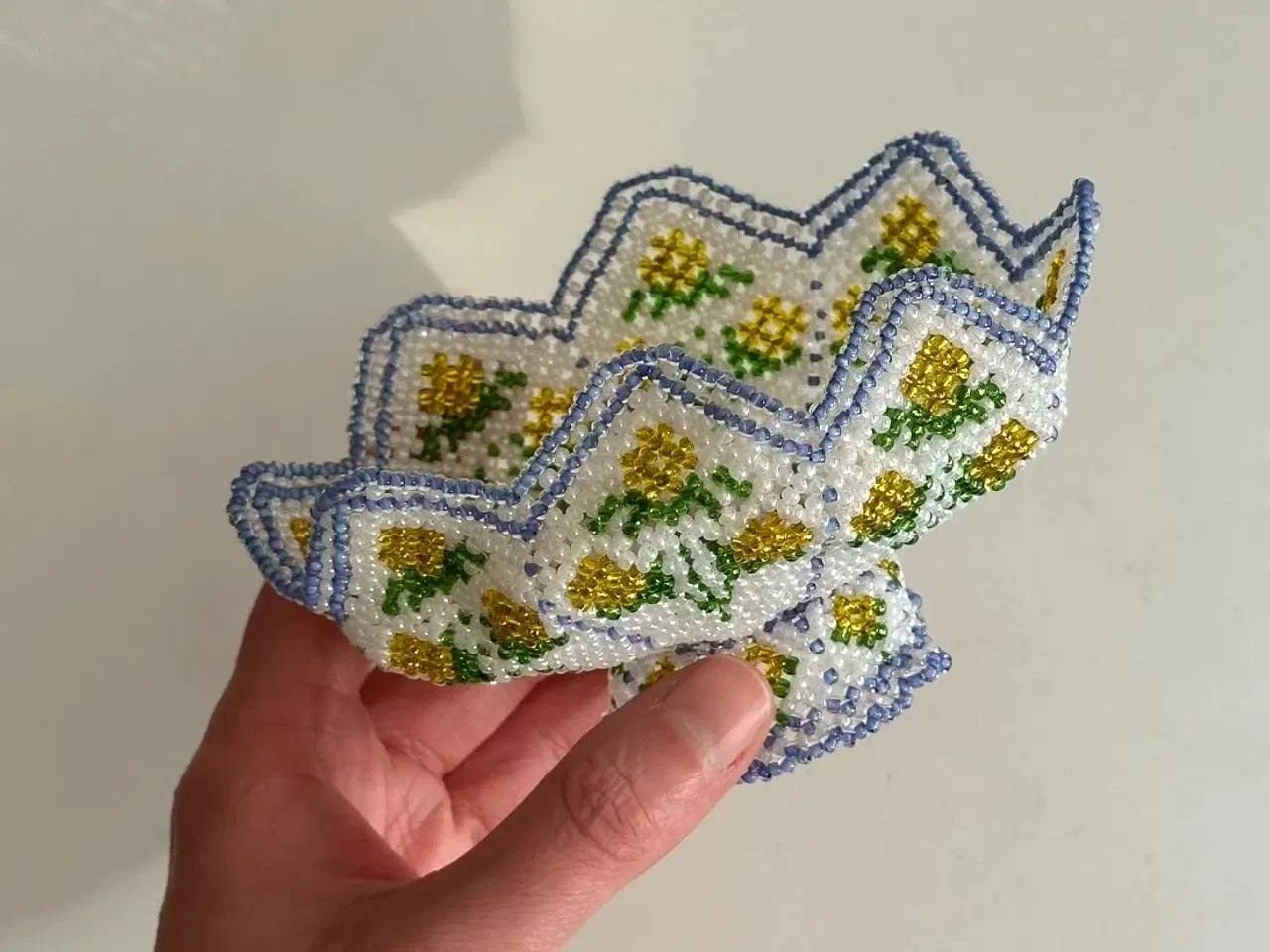 Billede 4 - Perlesyet skål, lilla