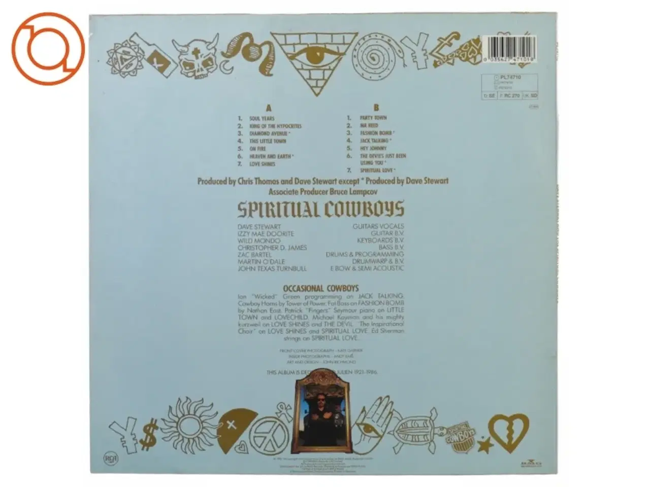 Billede 2 - Lp plade dave stewart and the spiritual cowboys fra Bmg Records (str. 31 x 31 cm)