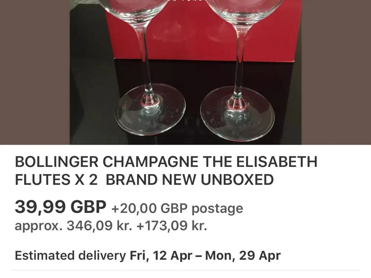 Billede 2 - Bollinger Champagneglas