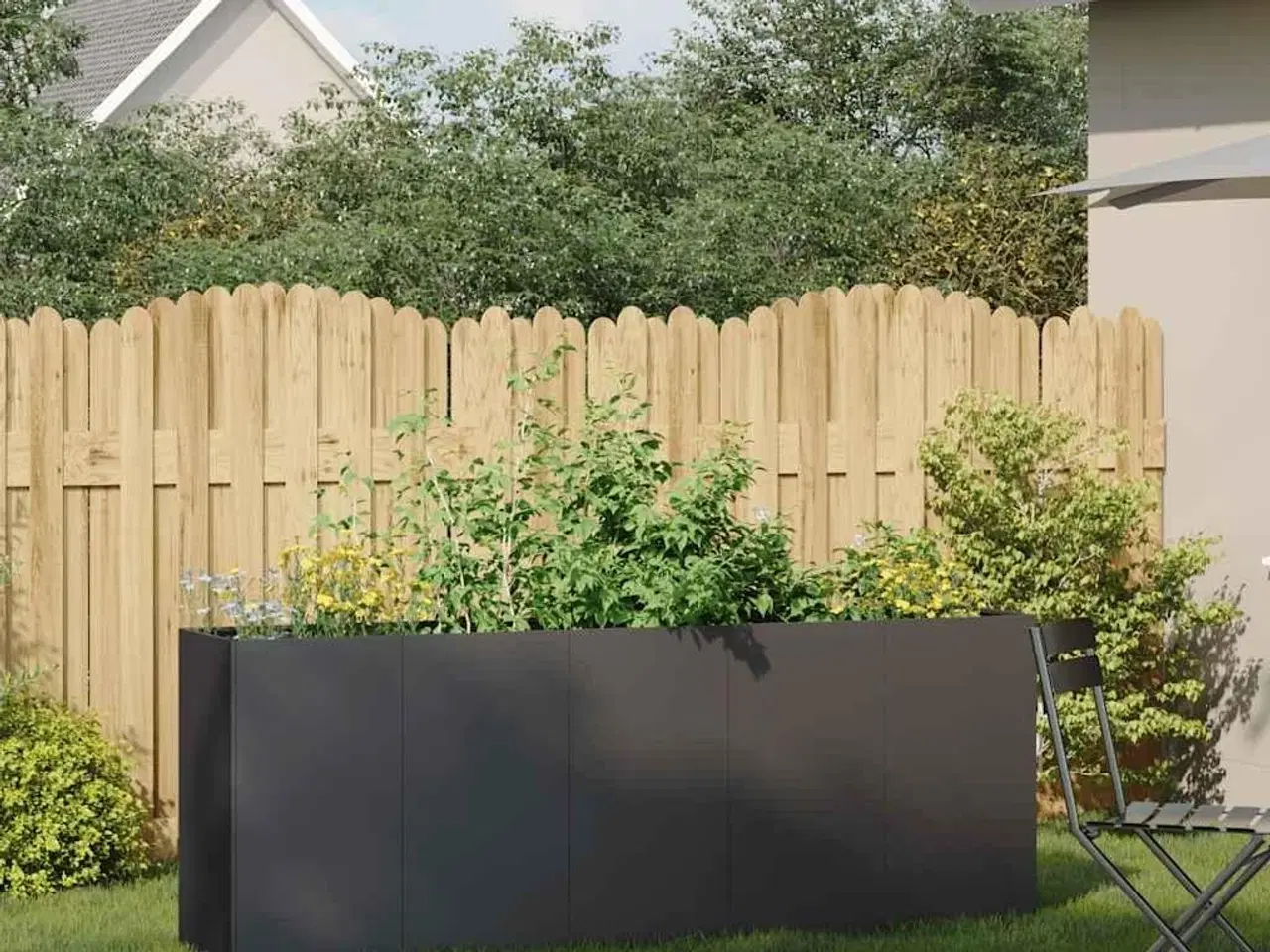 Billede 3 - Plantekasse sort 200x40x80 cm koldvalset stål