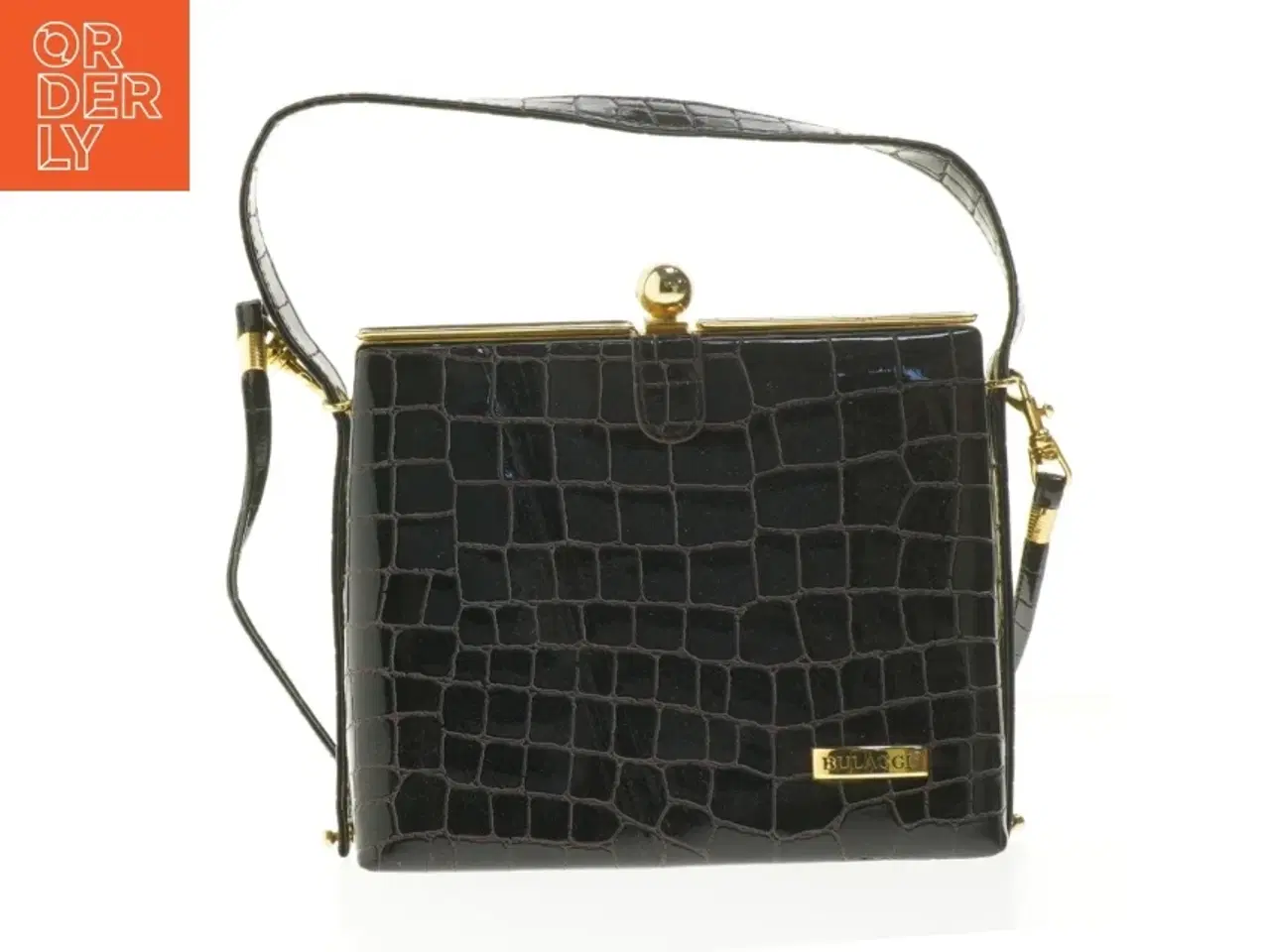 Billede 1 - Sort skindtaske fra Bulaggi (str. 20x16 cm)