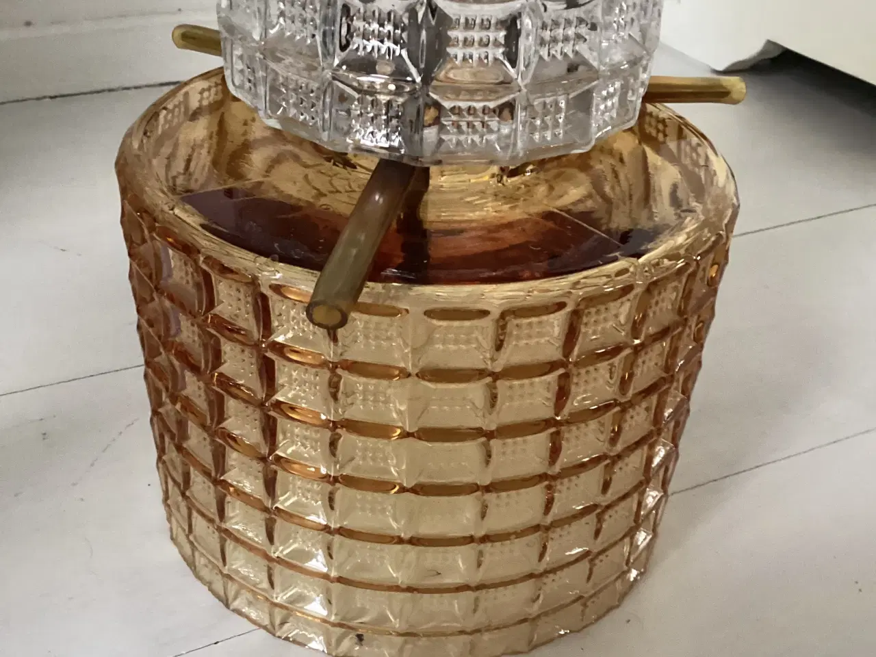 Billede 11 - Ældre “retro” loftslampe med vaffelglas 