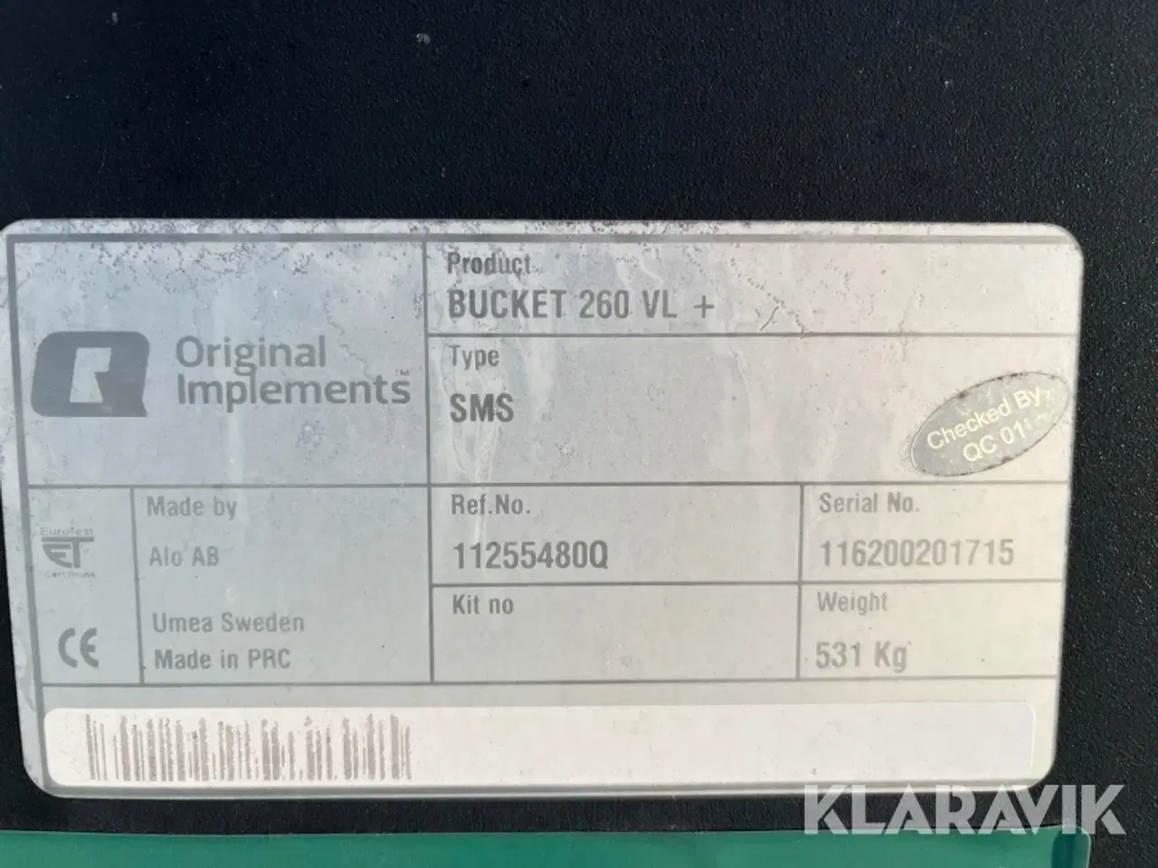 Billede 10 - Volumeskovl 2,0 m3 Implements Bucket260 VL