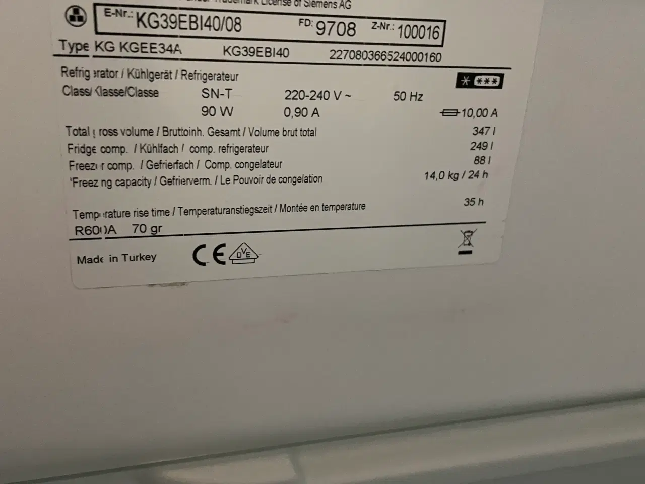 Billede 5 - Siemens kølefryseskab-rummeligt