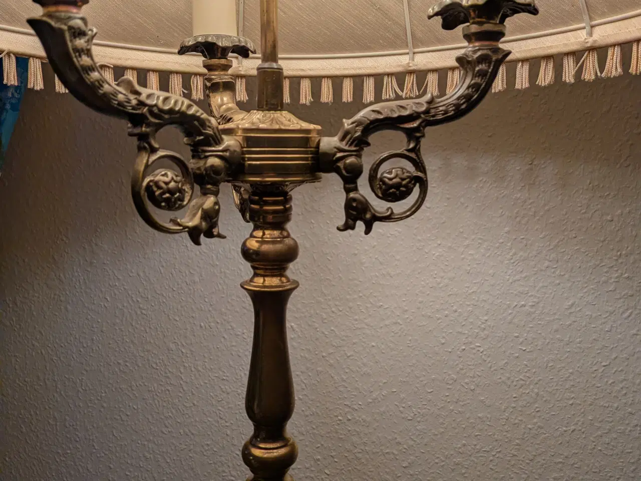 Billede 2 - Antik messing standerlampe