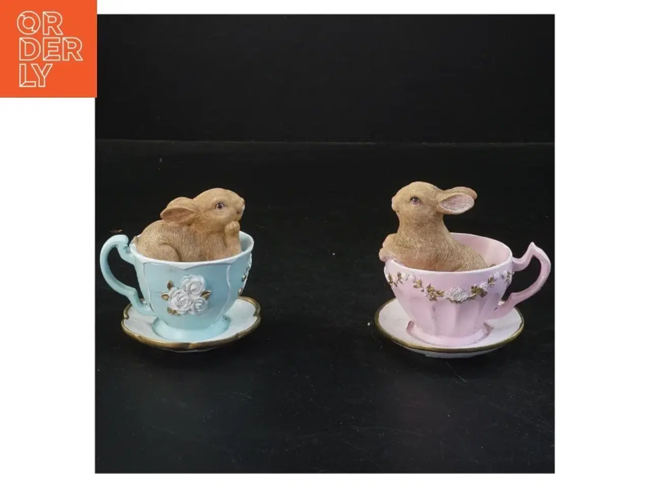 Billede 1 - Dekorative kaniner i tekopper fra La Vida (str. 8,5 cm)