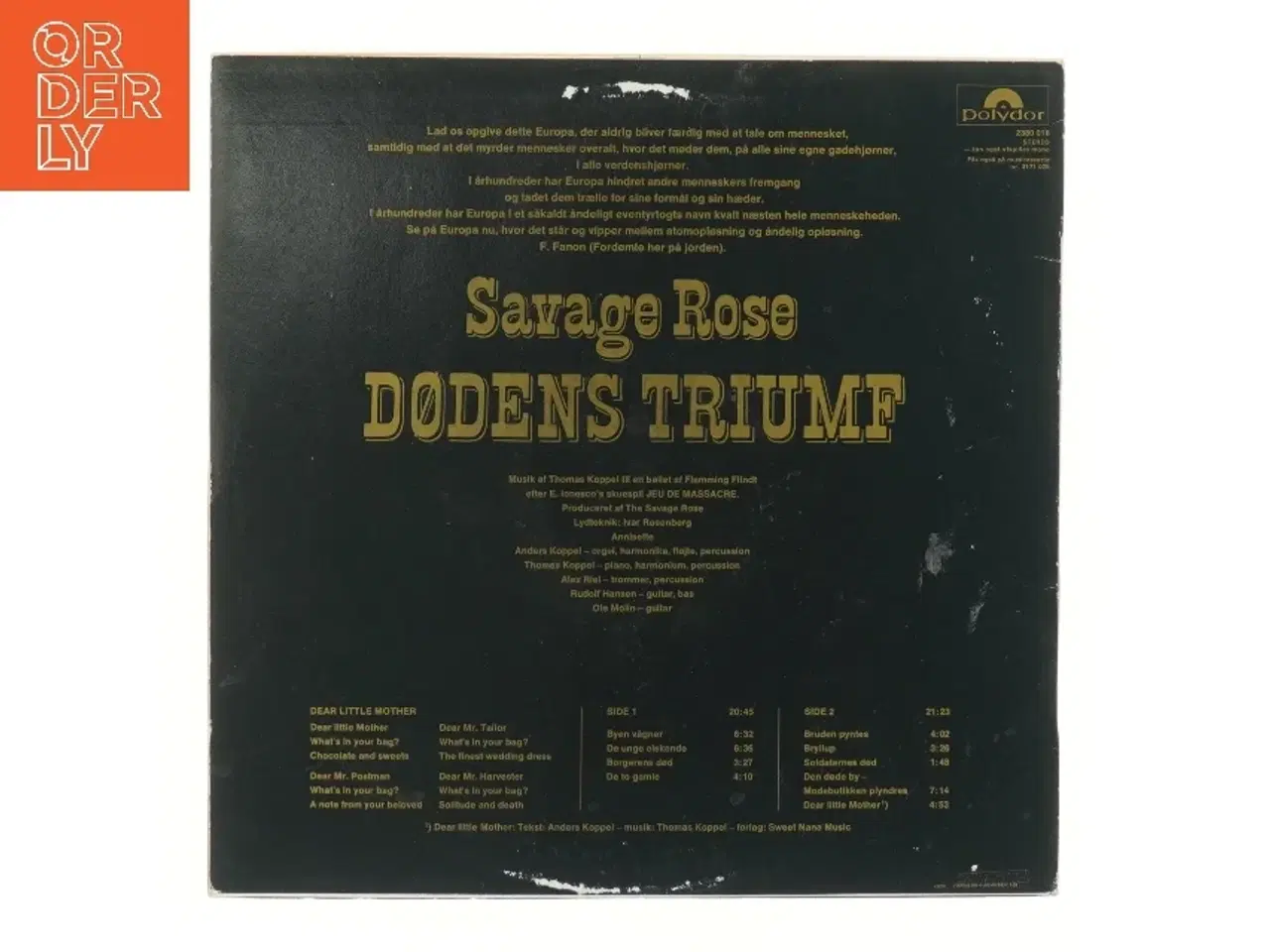 Billede 2 - Savage Rose - Dødens Triumf LP