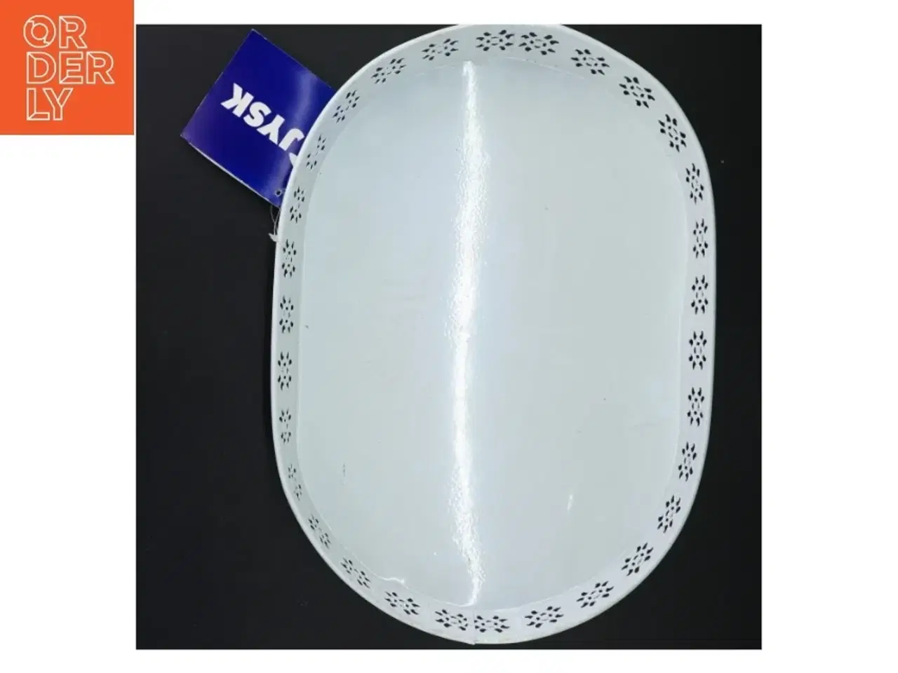 Billede 2 - Hvid metalbakke fra Jysk (str. 37x26x4 cm) (DVD)