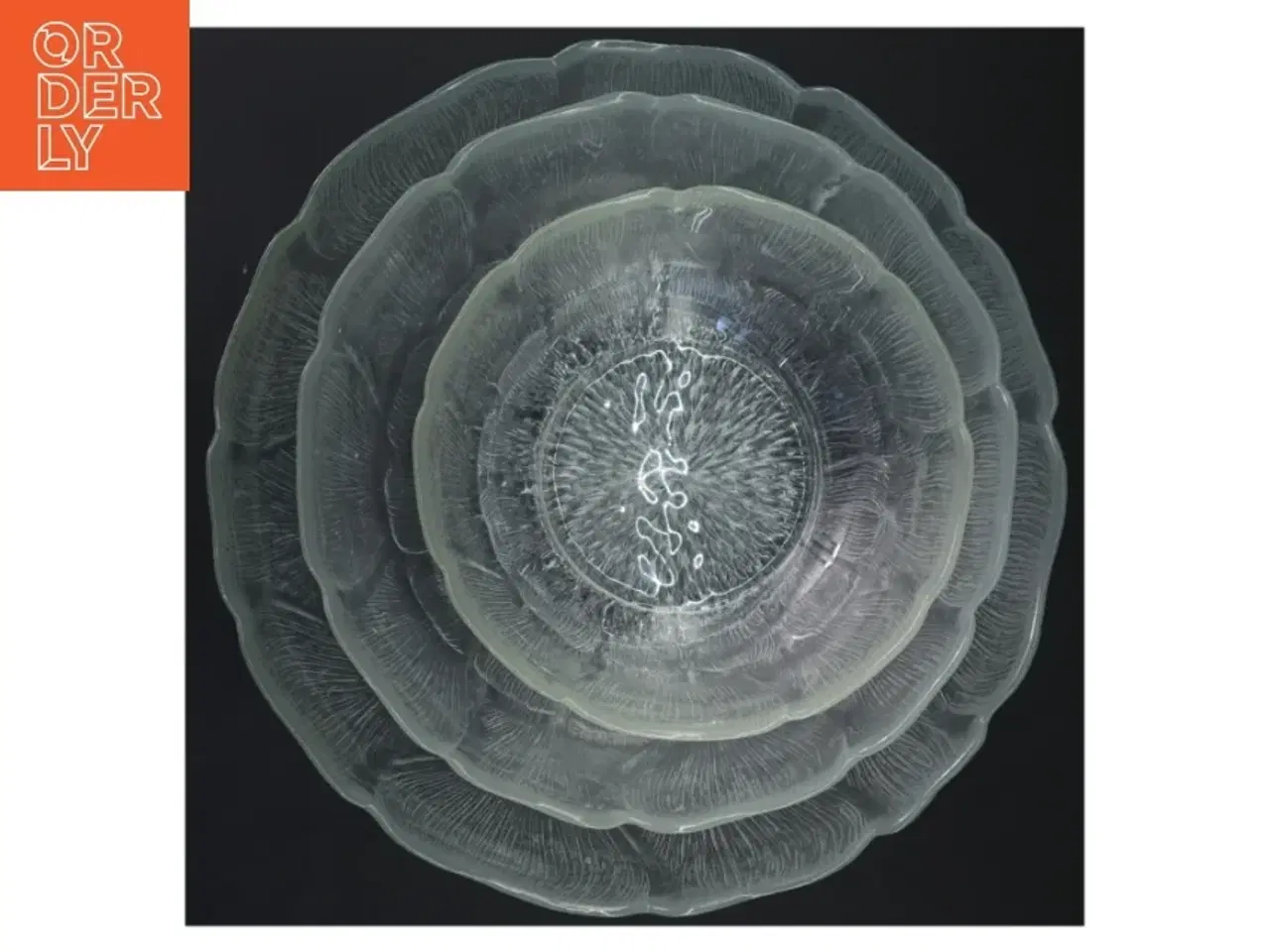 Billede 3 - Sæt med skåle i glas (str. Ø 27x9&ø23x8&ø18x6 cm)