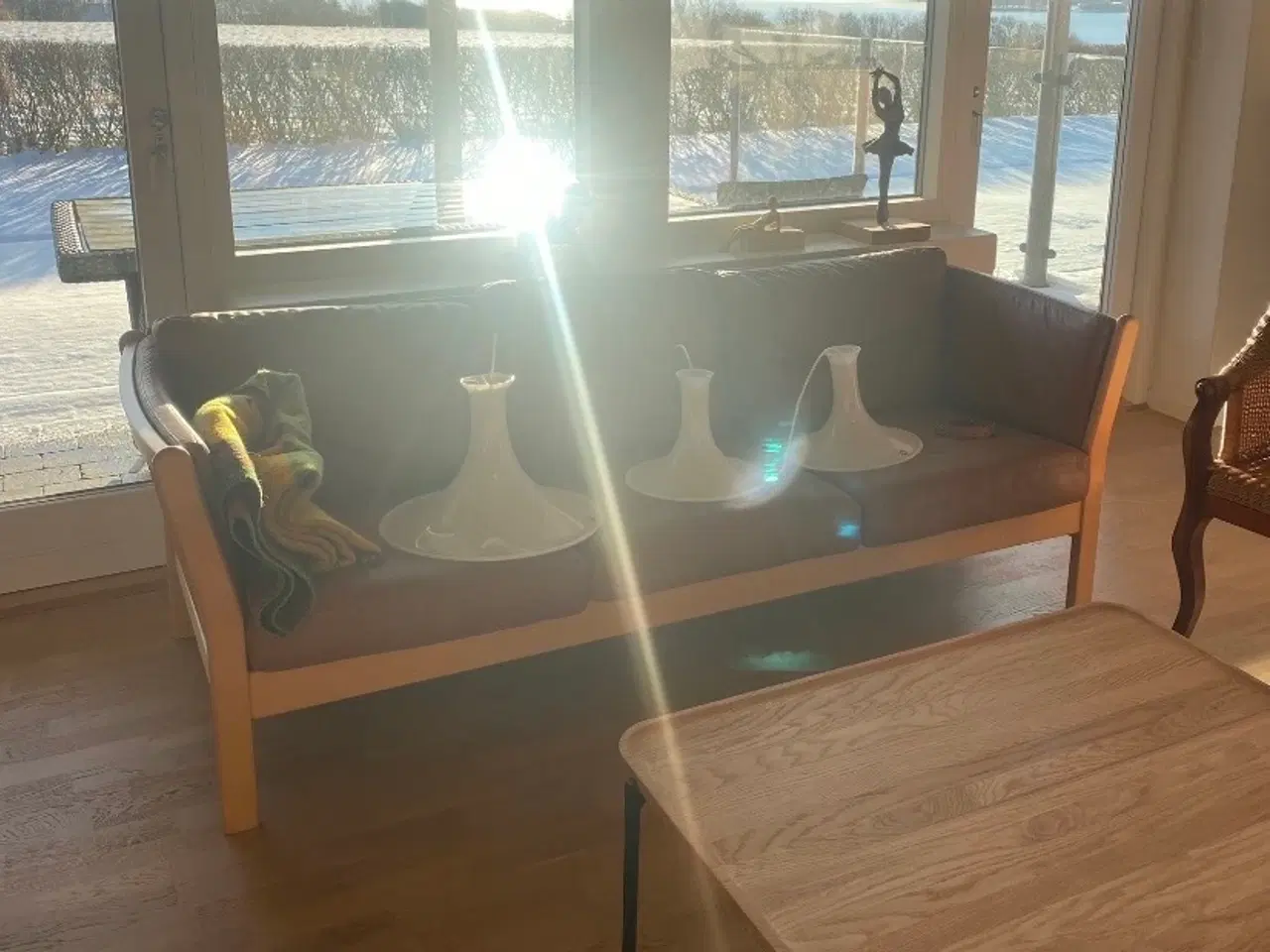 Billede 3 - Lædersofa 3 personers i cognac læder