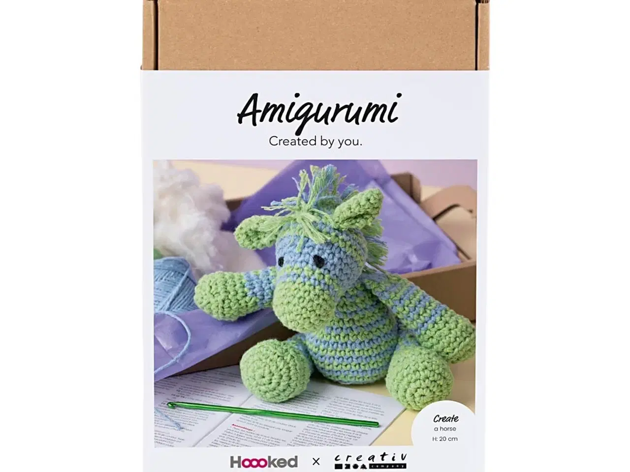 Billede 1 - DIY Kit Amigurumi, Zebra, lys blå, lys grøn, 1 pk.