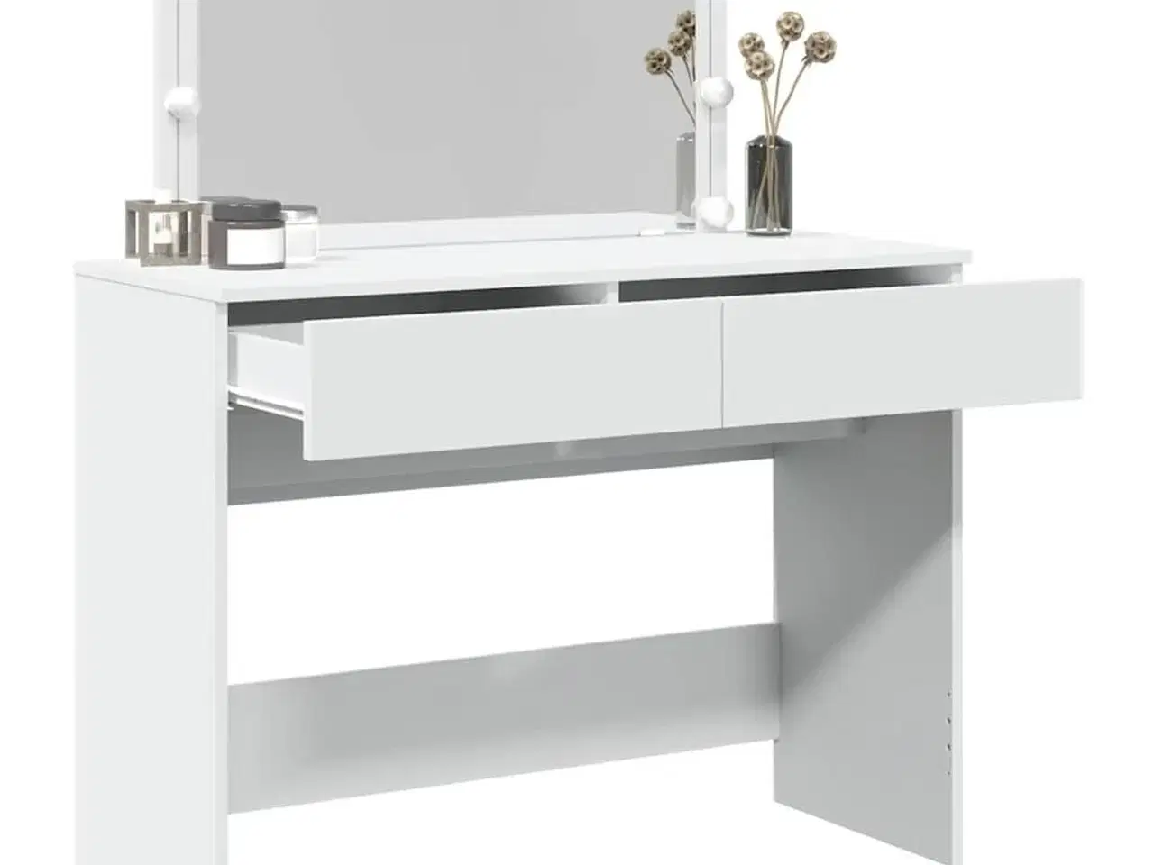 Billede 4 - Makeupbord med LED-lys 100x40x120 cm hvid