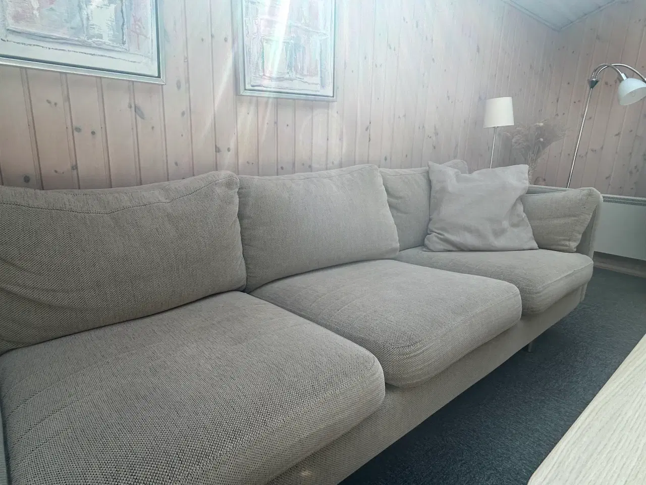 Billede 5 - Hjørnesofa i lyst stof. God stand 