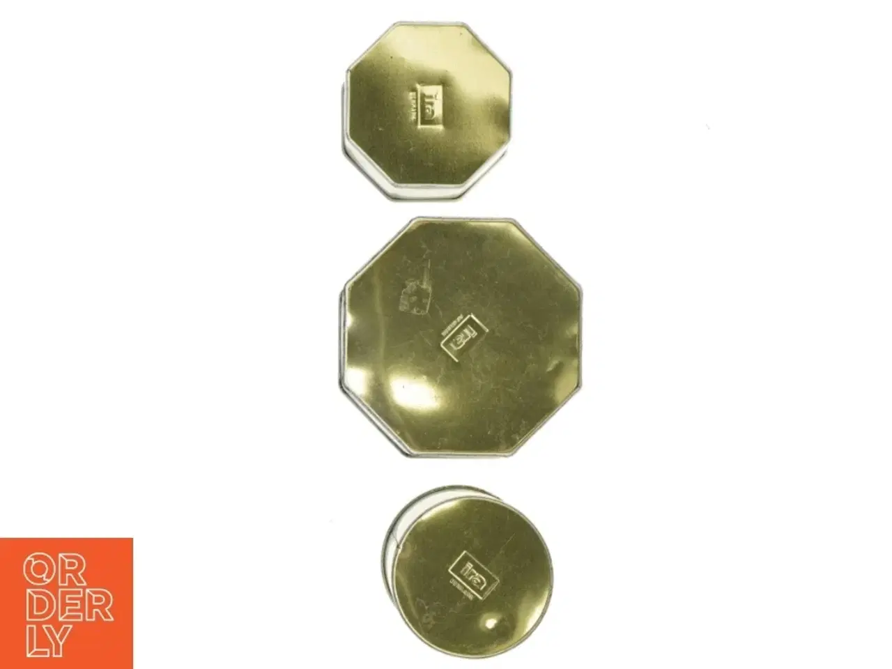 Billede 9 - Vintage kasedåser med frugtdekoration - 3 stk (str. 7 cm 10 cm og 14 cm høje)
