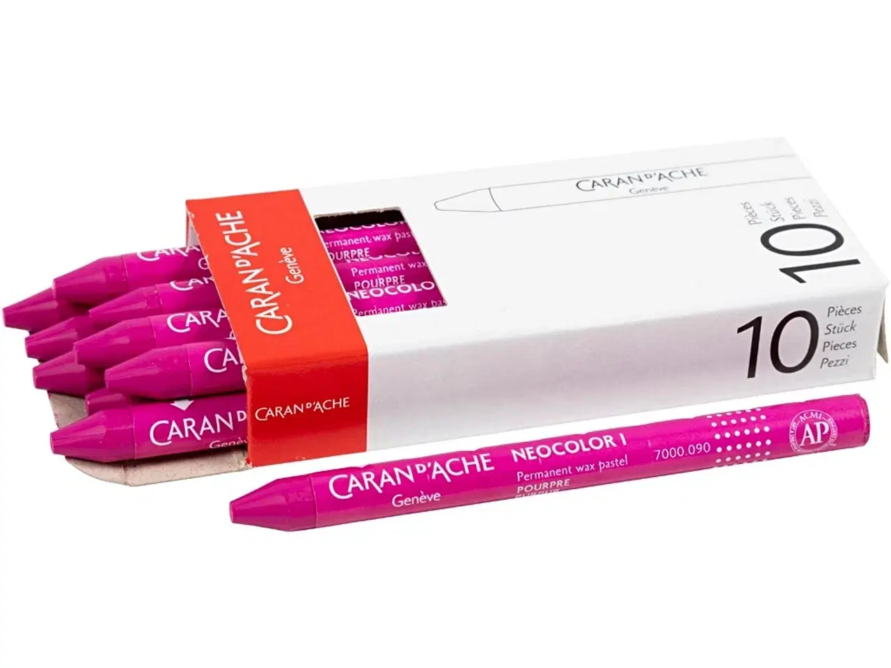 Billede 1 - CARAN D’ACHE Neocolor I, L: 10 cm, tykkelse 8,5 mm, crimson (090), 10stk./ 1 pk.